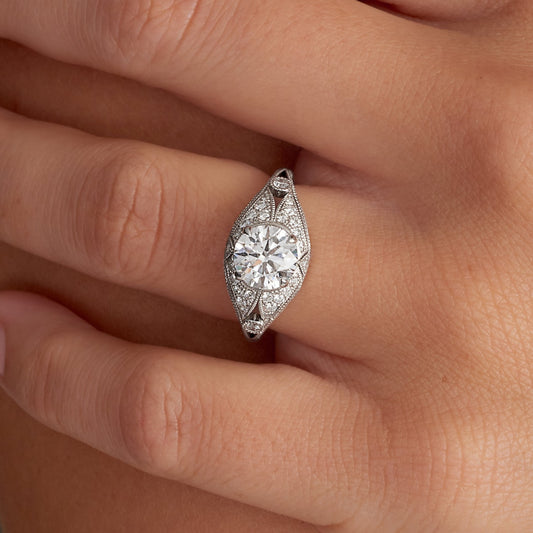 Round cut lab grown diamond ring