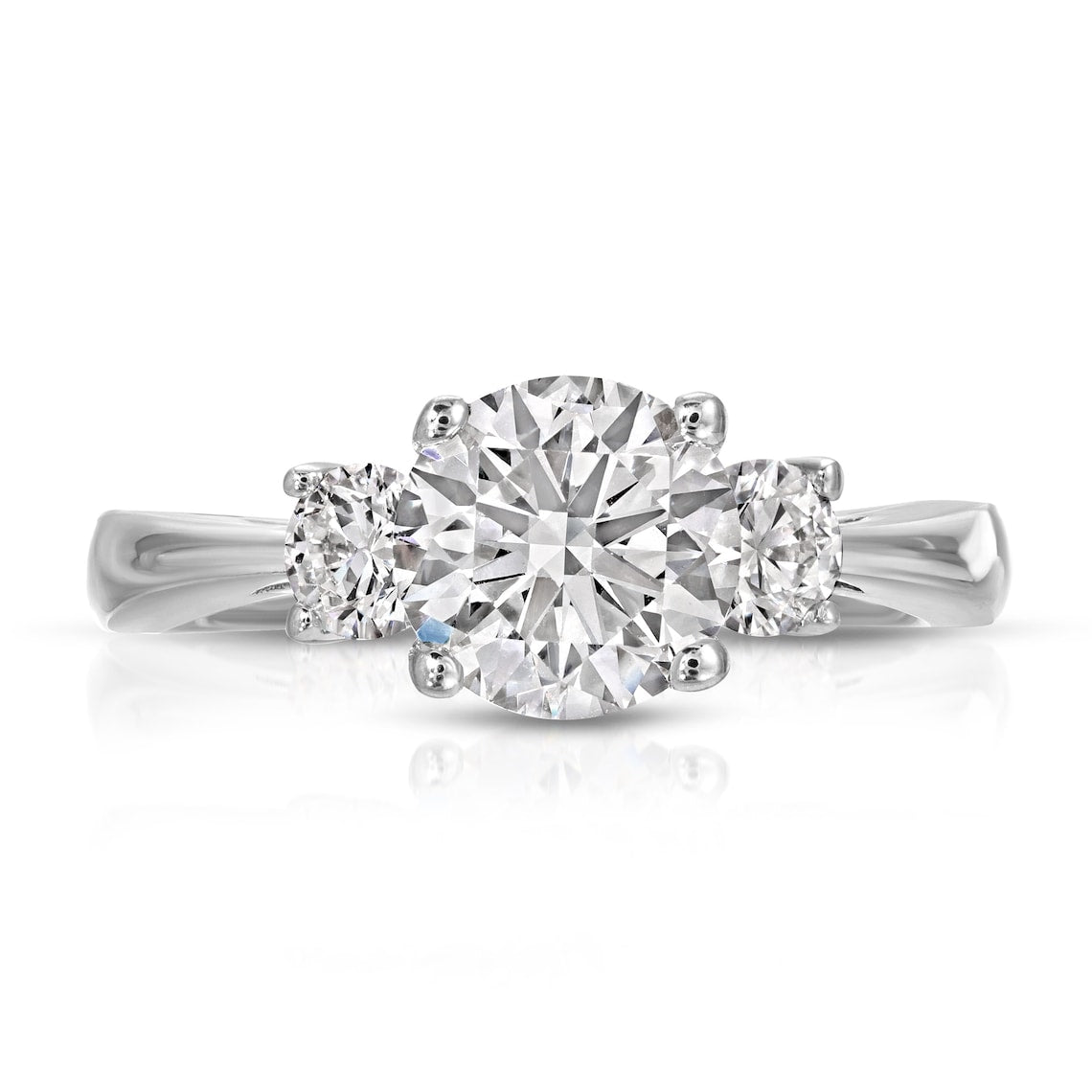 Round lab grown diamond ring