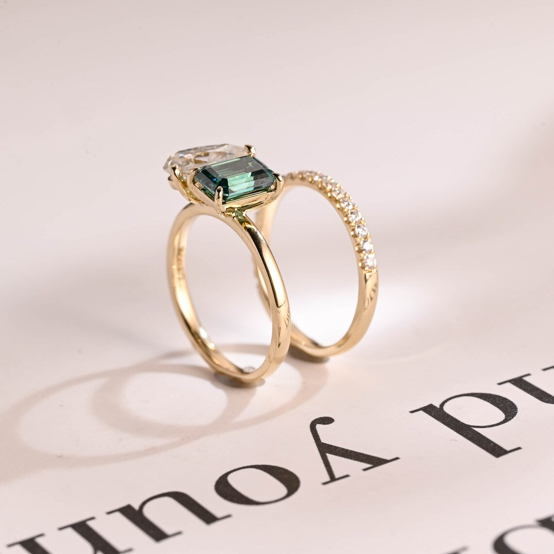 Pear cut moissanite ring