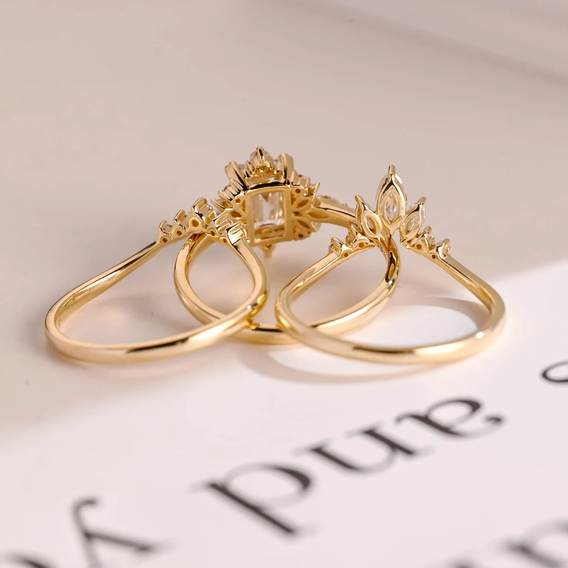 Moissanite wedding set