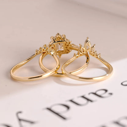 Moissanite wedding set