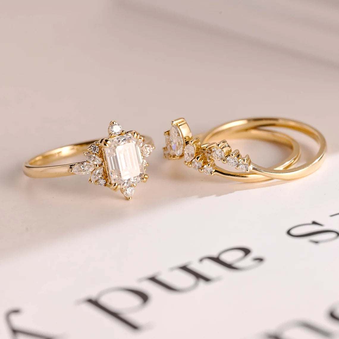 Cluster diamond accent ring