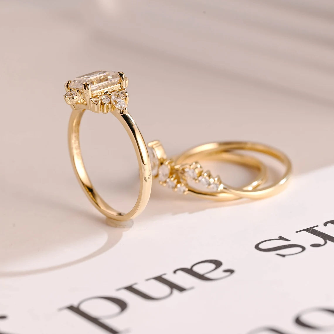 Unique curved wedding bands